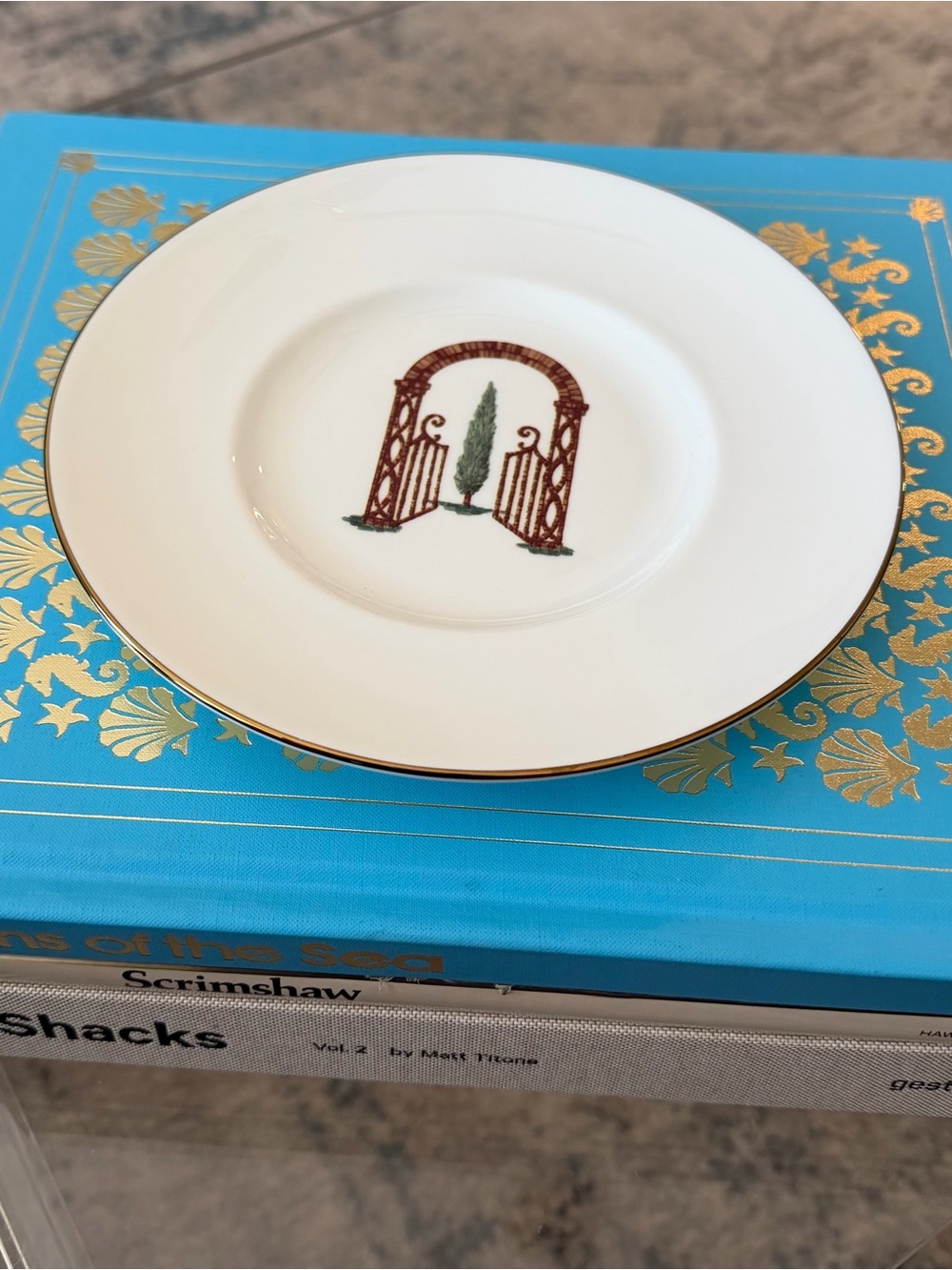 Lenox Mosaico d'Italia Cipresso Ceramic Salad / Dessert Plate